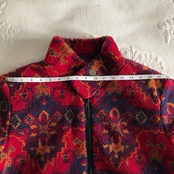 Vintage Irving Nadler fleece jacket - size 11/12 - red blue pattern lined coat - Picture 10 of 14